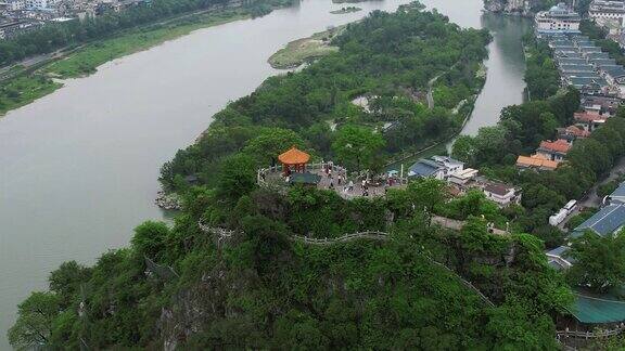 广西桂林木龙湖叠彩山5A景区航拍