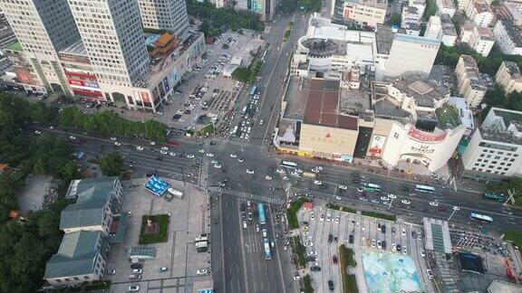 山东济宁太白中路交叉路交通航拍