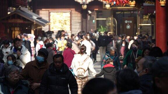 人潮 城隍庙 新年 过年 上海 购物