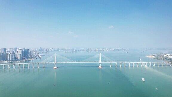 广东湛江海湾大桥航拍