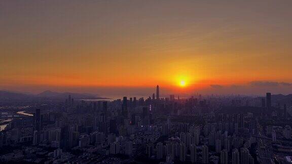 深圳发展速度地标城市全景