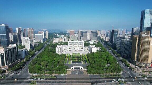 广东惠州人民广场市政府航拍
