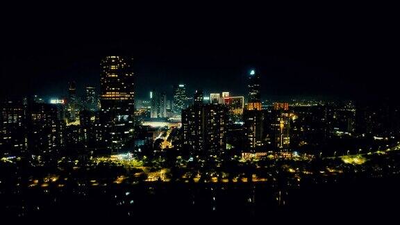 广东惠州新城城市夜景航拍