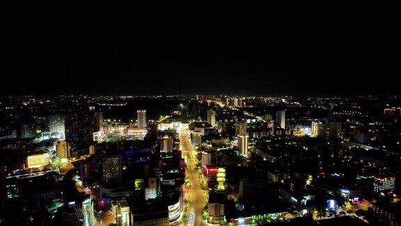 江苏徐州城市夜景灯光航拍