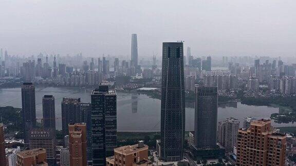 武汉沙湖公园高楼航拍