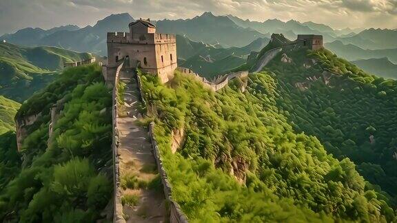 中国历史长城云海日出山河万里风景