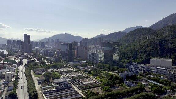 航拍盐田港港口货车运输集装箱港口城市风景