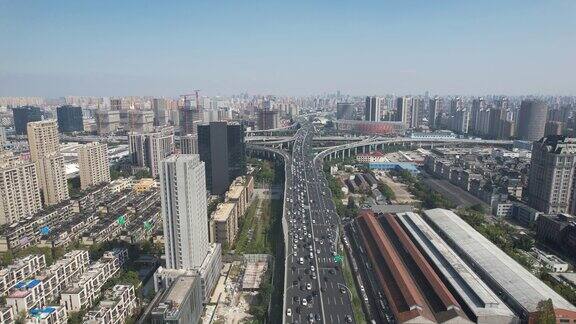 大气高架桥/车流/上海中环高架/汶水路