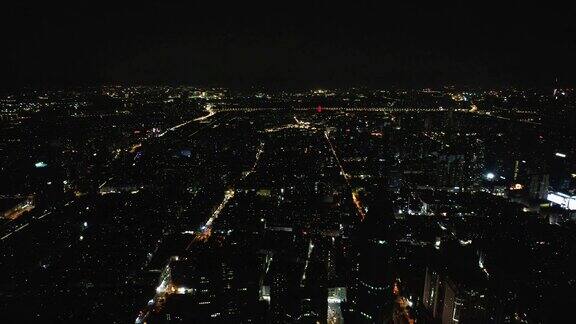 江苏南京城市夜景灯光航拍