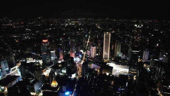 江苏南京城市夜景灯光航拍