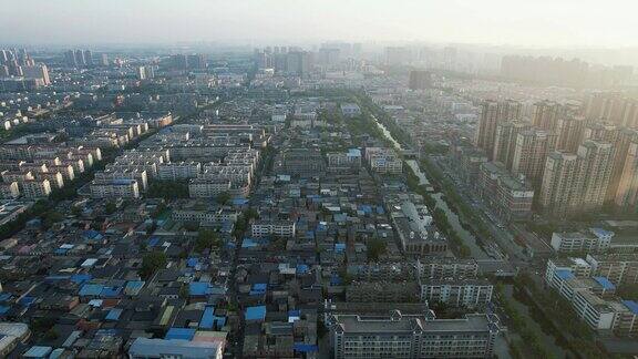 河南许昌城市清晨航拍