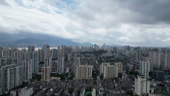 航拍温州鹿城区城市建设