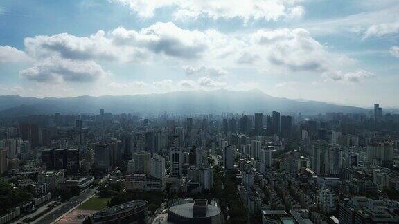 福建福州城市大景蓝天白云航拍