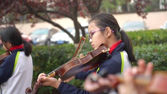 小学生学习小提琴