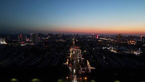 山东东营城市夜景