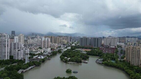 航拍温州印象南塘4A景区