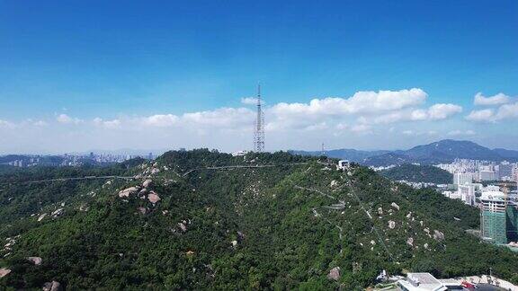 广东珠海城市风光大景蓝天白云航拍