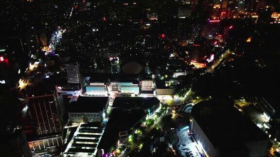 郑州火车站商圈夜景航拍