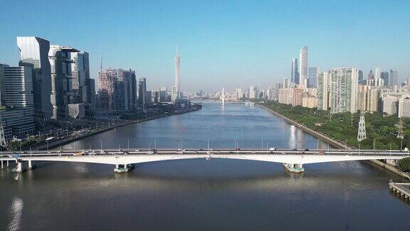 广东广州珠江新城华南大桥航拍