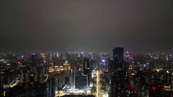 航拍四川成都大景成都夜景