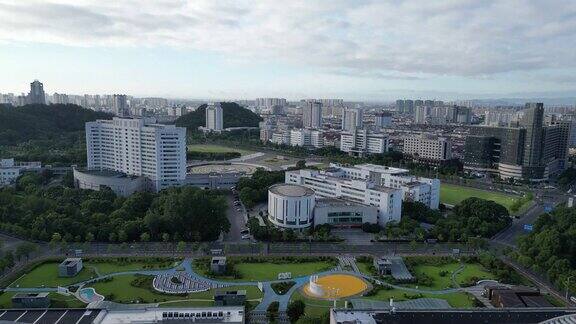 航拍浙江台州建设台州大景