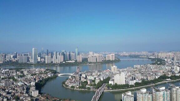 航拍惠州大景惠州城市天际线