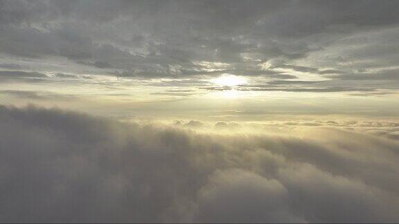 日出清晨朝阳高空云流云海震撼航拍「单镜」