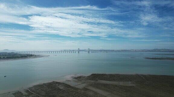 福建泉州泉州湾大海风光航拍