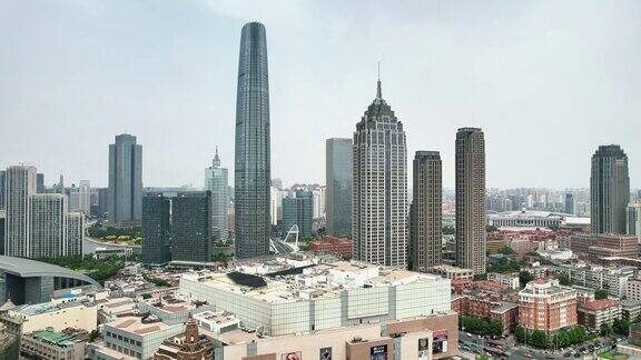 天津城市高楼商务建筑航拍