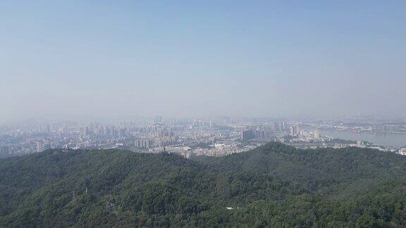 航拍广东江门城市建设江门地标