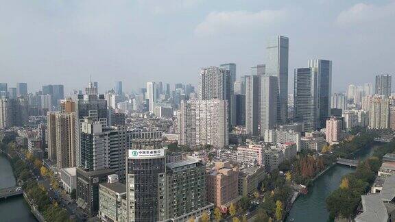 航拍成都锦江区CBD成都大景