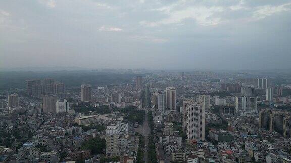 航拍广西钦州大景钦州建设