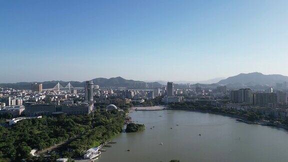 航拍广东肇庆星湖风景区