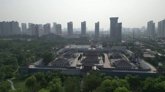 河北邯郸城市建设高楼交通航拍 
