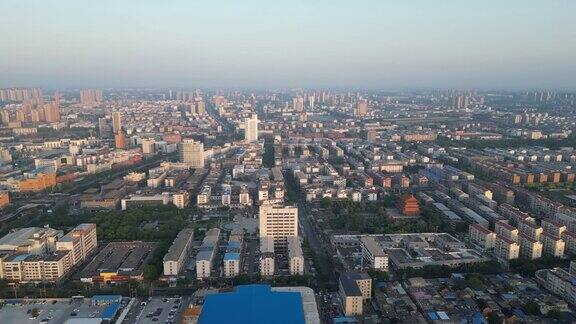 航拍许昌城市清晨风光