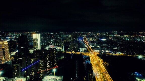 广州城市夜景航拍 