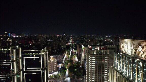 江西南昌城市夜景航拍