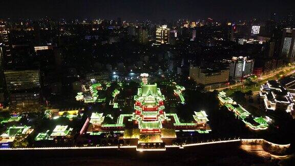 航拍江西南昌滕王阁5A景区夜景