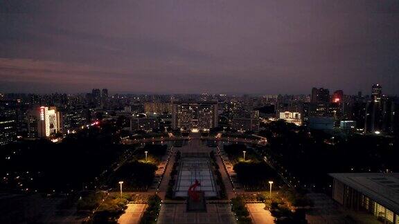 东莞市政府夜景航拍