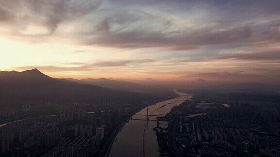 福州城市清晨航拍