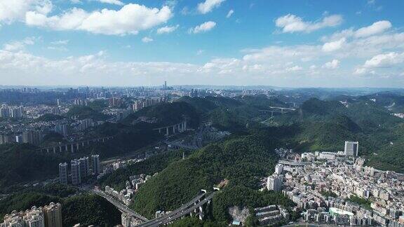 贵阳城市高楼山川航拍