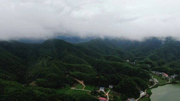 自然风光山间雨后云雾缭绕航拍