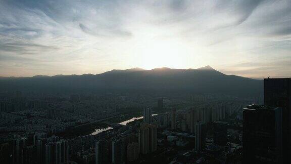 福州台江区鼓山清晨航拍