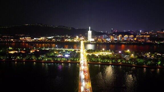 航拍湖南长沙地标长沙夜景1