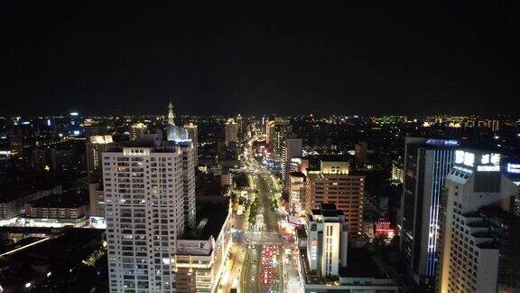 宁波天一广场中山路夜景航拍