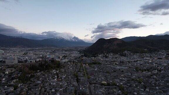 云南丽江古城5A景区风景航拍 