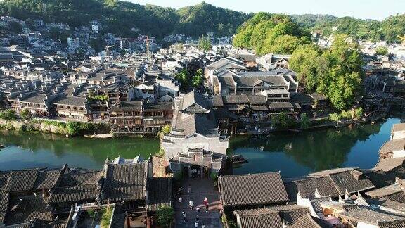 中国最美小镇湖南凤凰古城航拍