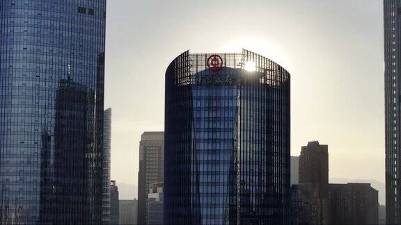 红谷滩中国银行大厦日出日落风景「单镜」