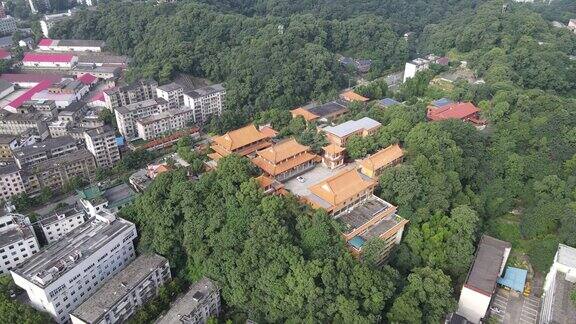 航拍湖南益阳白鹿寺