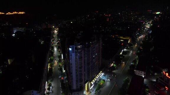 湖南怀化靖州夜景航拍